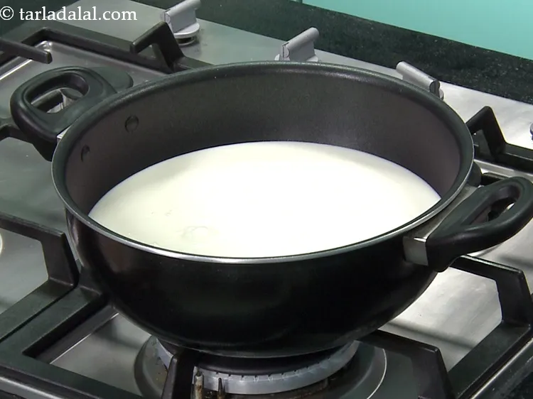 Step 17 – Use a deep non-stick pan so the milk has enough space to boil.&nbsp;