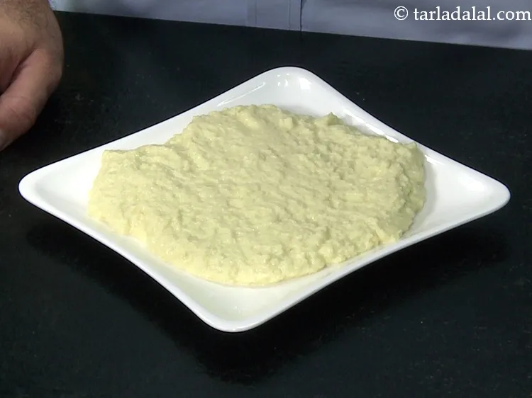 Step 18 – The khoya has to be cooled completely before freezing it.&nbsp;