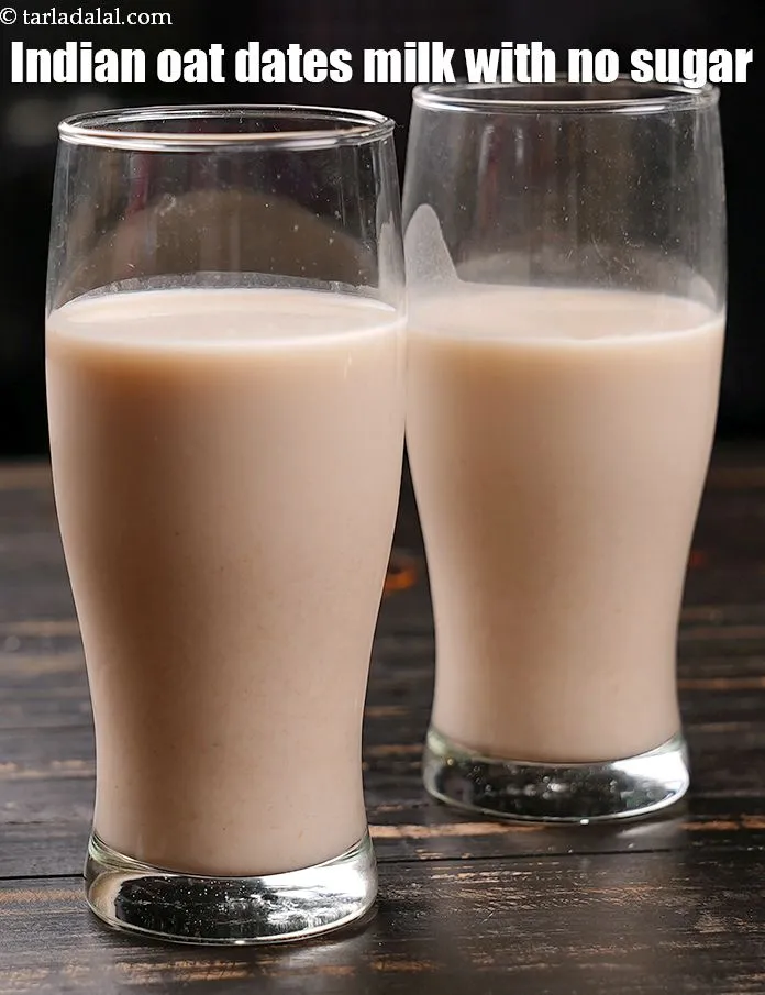 Step 9 – <meta charset="UTF-8" /> Serve&nbsp;<strong>homemade oats dates milk | Indian oat dates milk with no sugar …