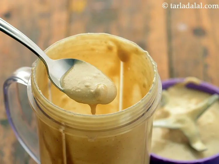 Step 9 – Blend it into a smooth paste. This is how the consistency of&nbsp;<strong>Indian style peanut butter …