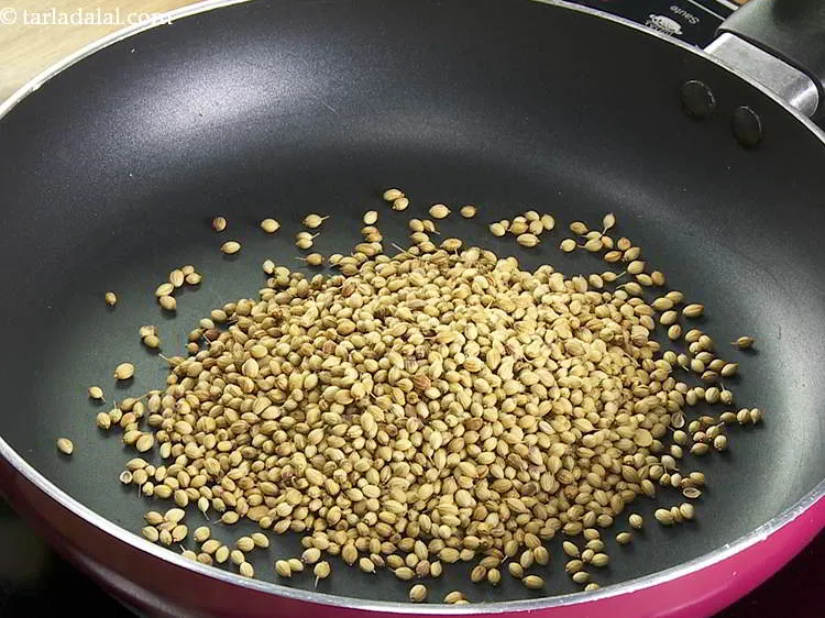 Step 3 – To make <strong>South-Indian rasam podi</strong> or <strong>saarina pudi recipe</strong>, we will begin by dry roasting …