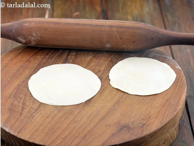 Step 39 – Roll 2 portions of the dough each into 75 mm. (3&rdquo;) diameter circle using a …