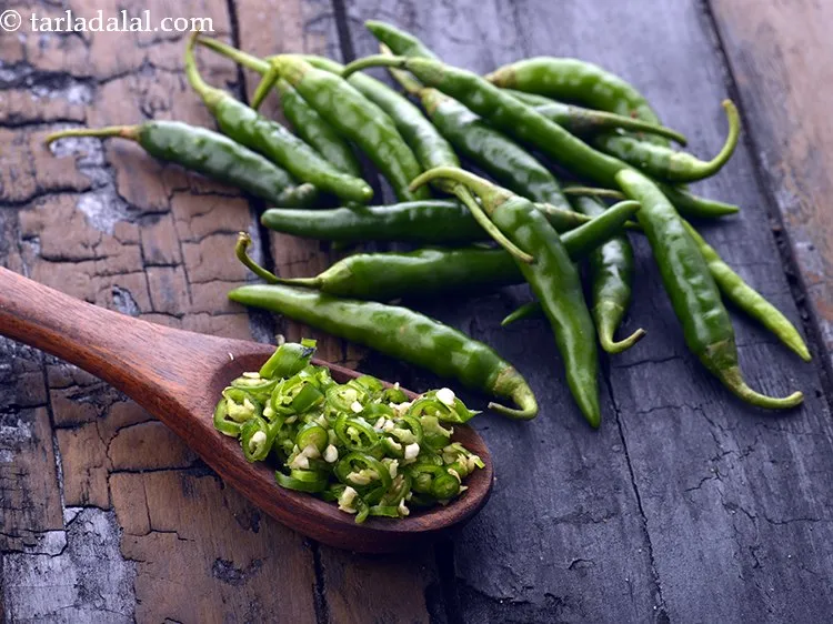 Step 5 – Add chopped green chillies to it. The dark green variety is spicier as compared to …