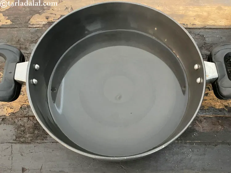 Step 36 – Now&nbsp;<strong>to sprout mung beans at home</strong>, boil 1&frac14; cups of water in a deep non-stick …