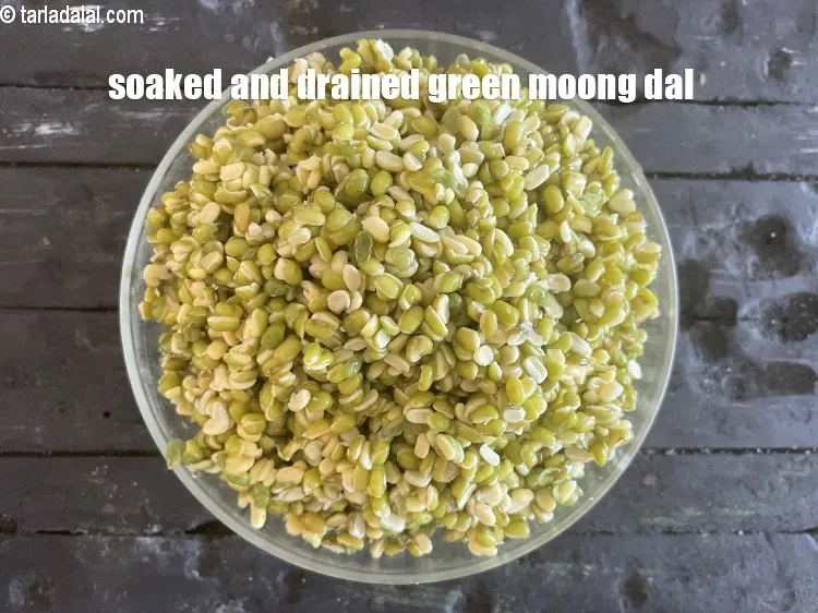 Step 11 – Soaked and drained green moong dal.