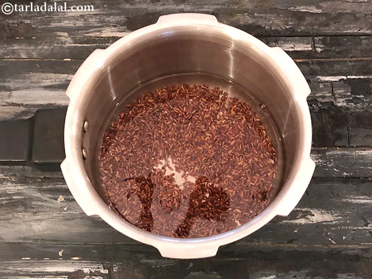 Step 5 – Add 1 1/2 cups water to it. If you want to have plain red rice, …
