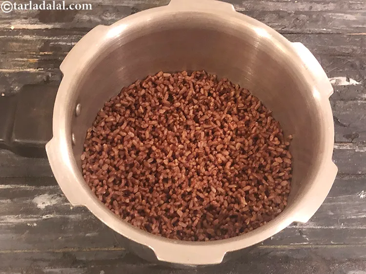 Step 6 – Pressure cook for 6 whistles and then cook on a slow flame cook for 5 …