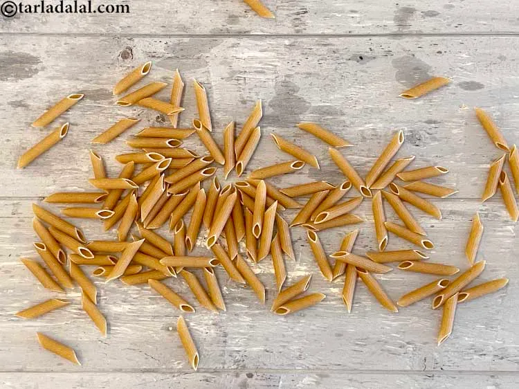 Step 3 – This is what whole wheat penne looks like. I love the look and texture of …