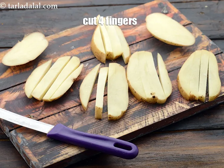 Step 16 – From each slice cut approximately 4 fingers. Using a sharp knife. We have used 3 …