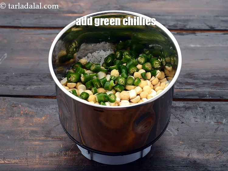 Step 39 – Add 1 tbsp&nbsp;roughly&nbsp;<a href="https://www.tarladalal.com/glossary-chopped-green-chilli-820i">chopped green chillies</a>. You can reduce it if you do not like …