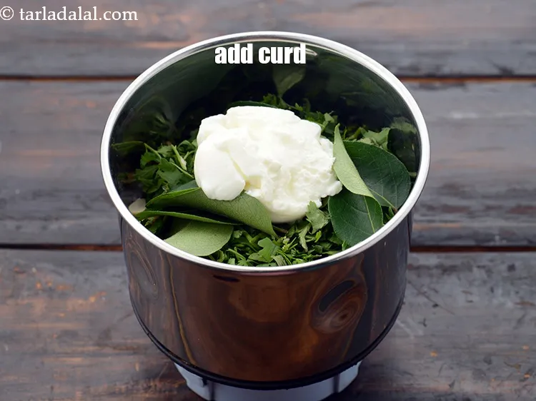 Step 43 – Add 1 tbsp&nbsp;fresh&nbsp;<a href="https://www.tarladalal.com/glossary-curd-dahi-yogurt-yoghurt-383i">curds (dahi)</a>.&nbsp;