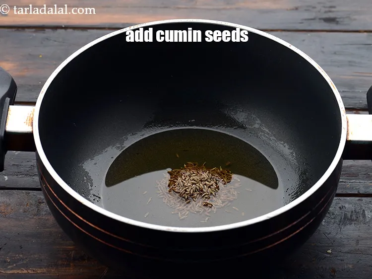Step 24 – Add&nbsp;1 tsp&nbsp;<a href="https://www.tarladalal.com/glossary-cumin-seeds-jeera-zeera-381i">cumin seeds (jeera)</a>.&nbsp;