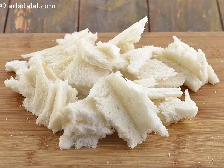 Step 5 – Tear the bread slices with your hands. The process of grinding becomes easy if you …