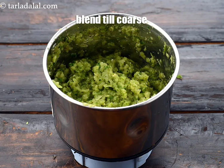 Step 19 – Blend only till coarse to get a nice mouthful.