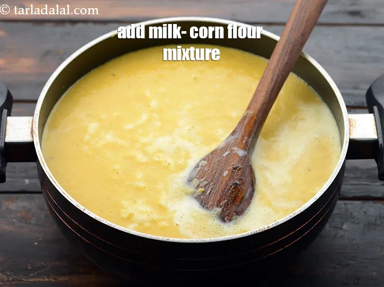 Step 33 – Add milk- corn flour mixture. &nbsp;