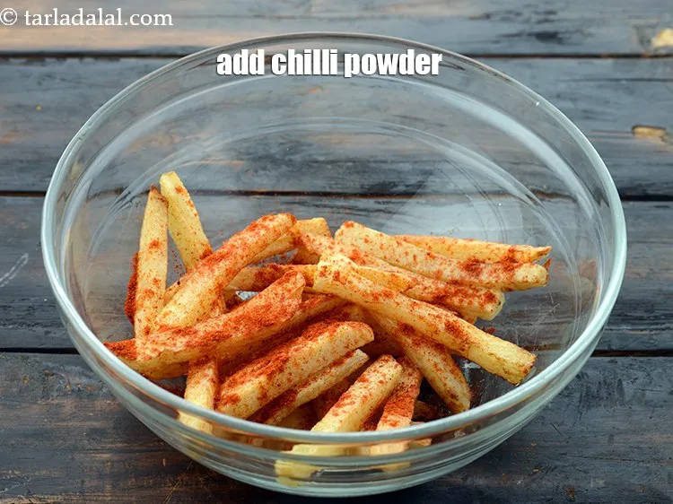 Step 11 – Immediately add 1/2 tsp&nbsp;<a href="https://www.tarladalal.com/glossary-chilli-powder-red-chilli-powder-339i">chilli powder</a>. you can reduce the spice if you wish to.&nbsp;