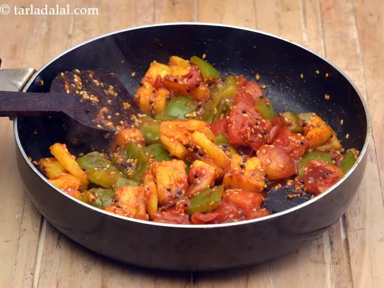 Step 19 – Mix well and cook on a medium flame for 1 minute, while stirring occasionally.