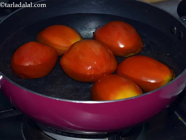 Step 6 – Place the tomatoes in boiling water for 2 to 3 minutes or till the skin …