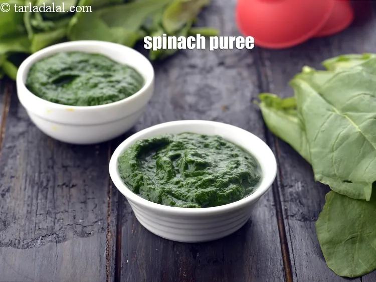 Step 7 – To learn <a href="https://www.tarladalal.com/how-to-make-spinach-puree-and-blanched-spinach-22489r" target="_blank"><strong>how to make spinach puree</strong></a>. Click on the link to see …
