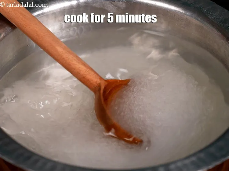 Step 11 – Cook on a medium flame for 5 minutes, while stirring continuously.
