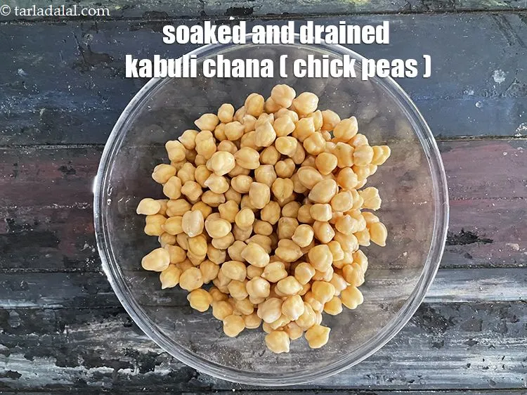 Step 7 – Soaked and drained kabuli chana.