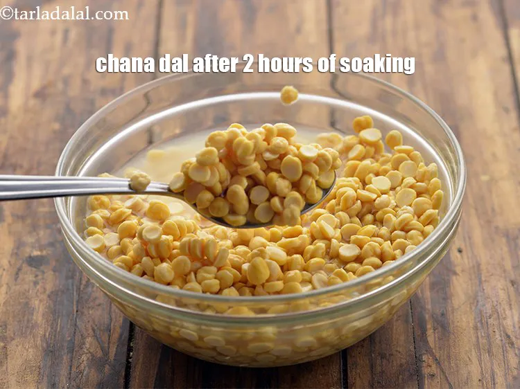 Step 12 – After 2 hours, this is how soaked chana dal looks like.&nbsp;