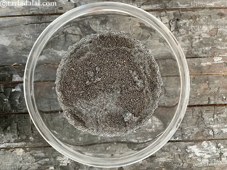 Step 5 – Add 1/2 cup of water to falooda seeds.