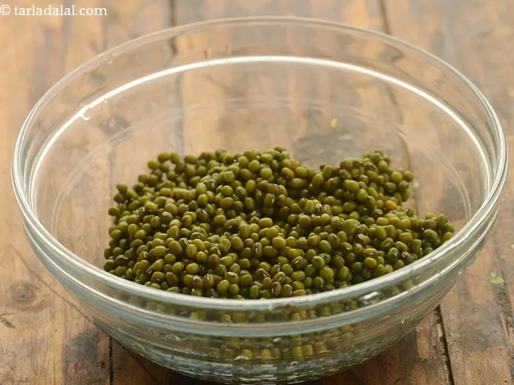 Step 26 – Transfer the washed moong into another deep bowl.
