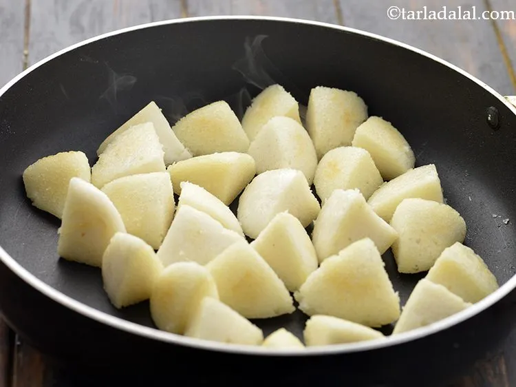 Step 6 – Saut&eacute; on a medium flame for 3 to 4 minutes or till it turns light …