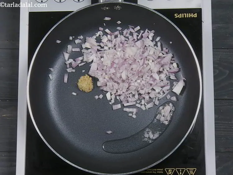 Step 8 – Add the ginger paste and saut&eacute; on a medium flame for 1 minute.