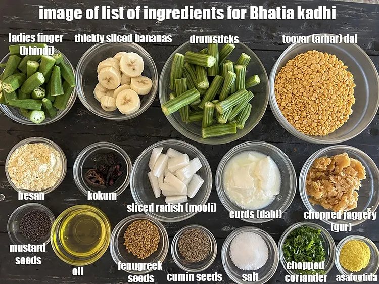 स्टेप 2 – <strong>भाटिया कढ़ी किससे बनती है?&nbsp;</strong><u><em>भाटिया कढ़ी के लिए सामग्री की …