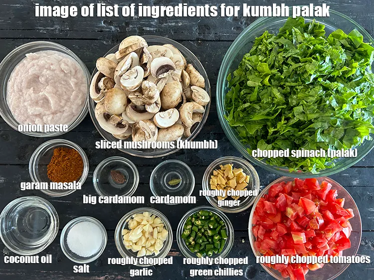 Step 2 – <strong>what is kumbh palak made of ?</strong> <u><em>See below image of list of ingredients for&nbsp;kumbh …