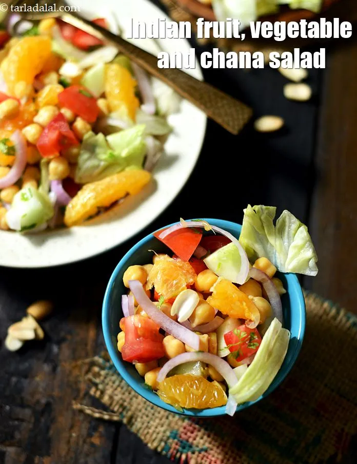 Step 24 – Serve <strong>fruit chana salad |&nbsp;Indian fruit, vegetable and chana salad | &nbsp;healthy kabuli chana salad …