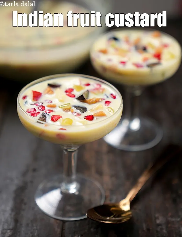 Step 20 – Serve the <strong>fruit custard</strong> chilled.