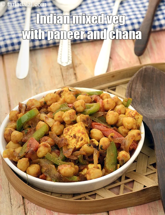 Step 14 – <div>Serve <strong>kabuli chana and paneer with mixed vegetables recipe | Indian mixed veg with paneer …