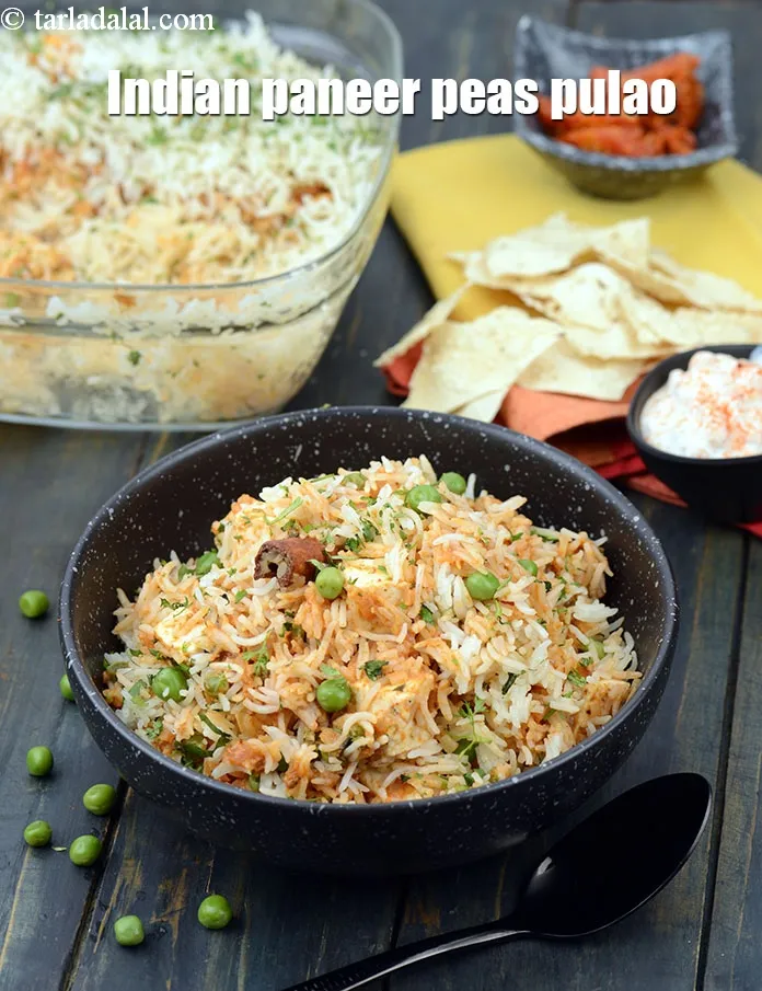 Step 46 – Serve <strong>&nbsp;matar paneer biryani recipe | matar paneer pulao | Indian paneer peas pulao | …