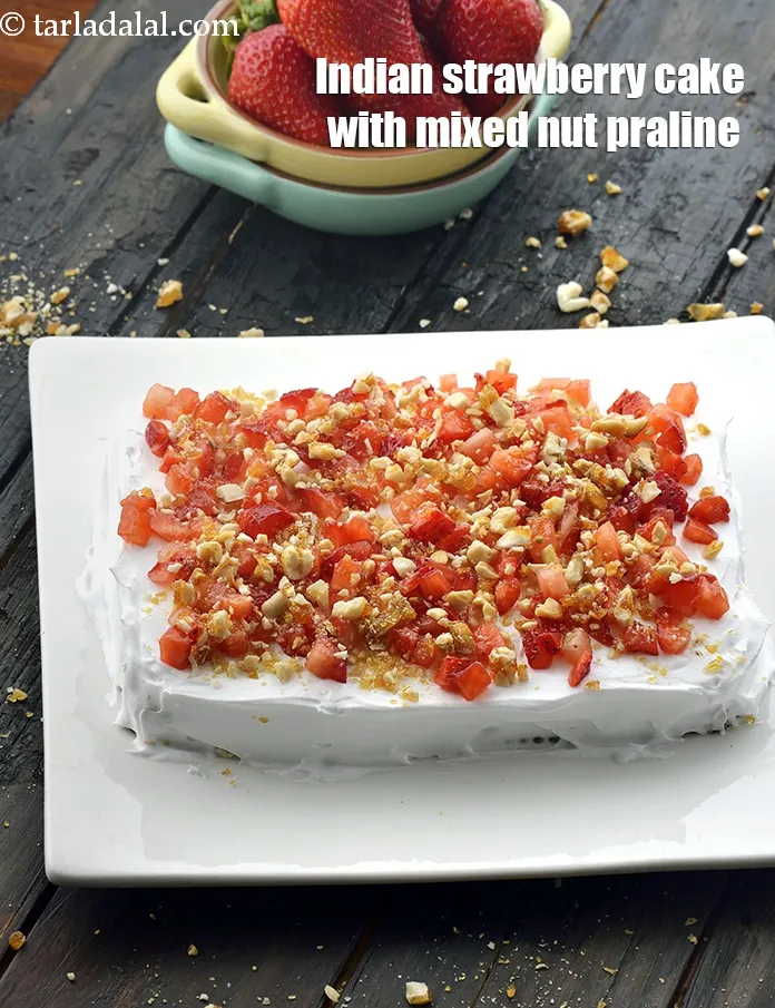 Step 20 – Cut into 6 equal pieces and serve <strong>no bake strawberry praline cake recipe | Indian …