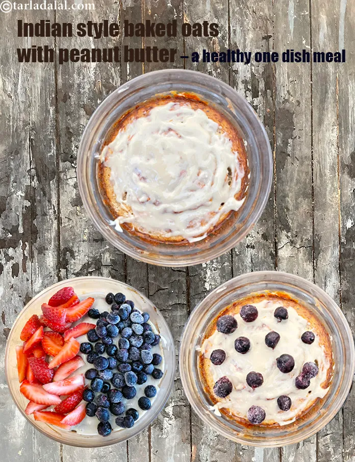 Step 31 – <strong>Indian style baked oats with peanut butter &ndash; a healthy one dish meal.</strong>