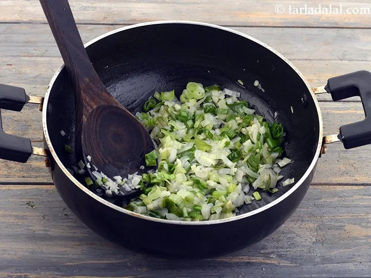 Step 10 – Saut&eacute; on a medium flame for 2 minutes.