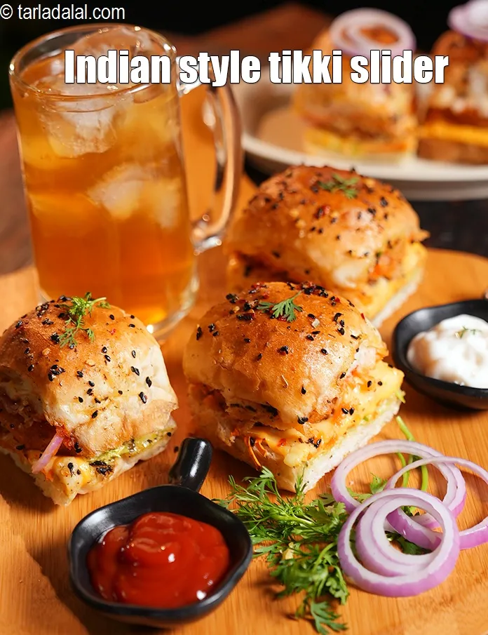 Step 26 – Serve <strong>aloo tikki slider</strong> immediately.&nbsp;