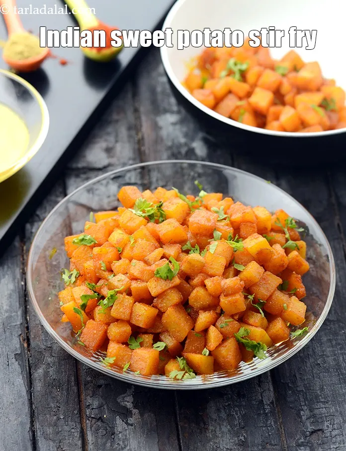 Step 16 – Serve <strong>masala shakarkand recipe | Indian sweet potato stir fry | healthy saut&eacute;ed shakarkandi | …