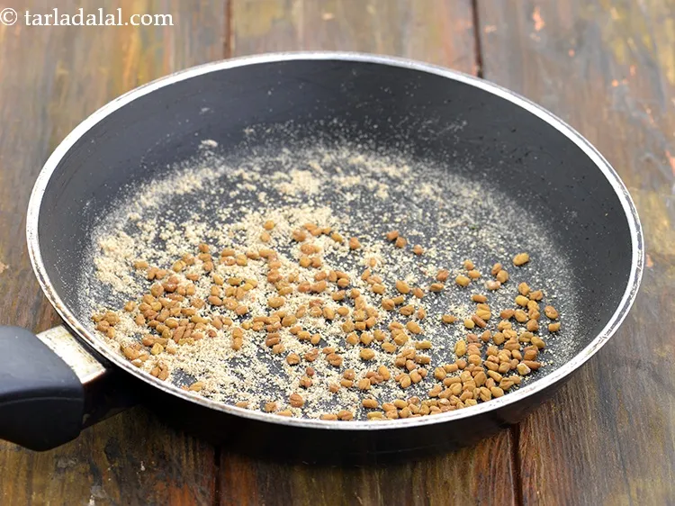 Step 13 – Dry roast on a medium flame for 2 minutes , while stirring continuously.