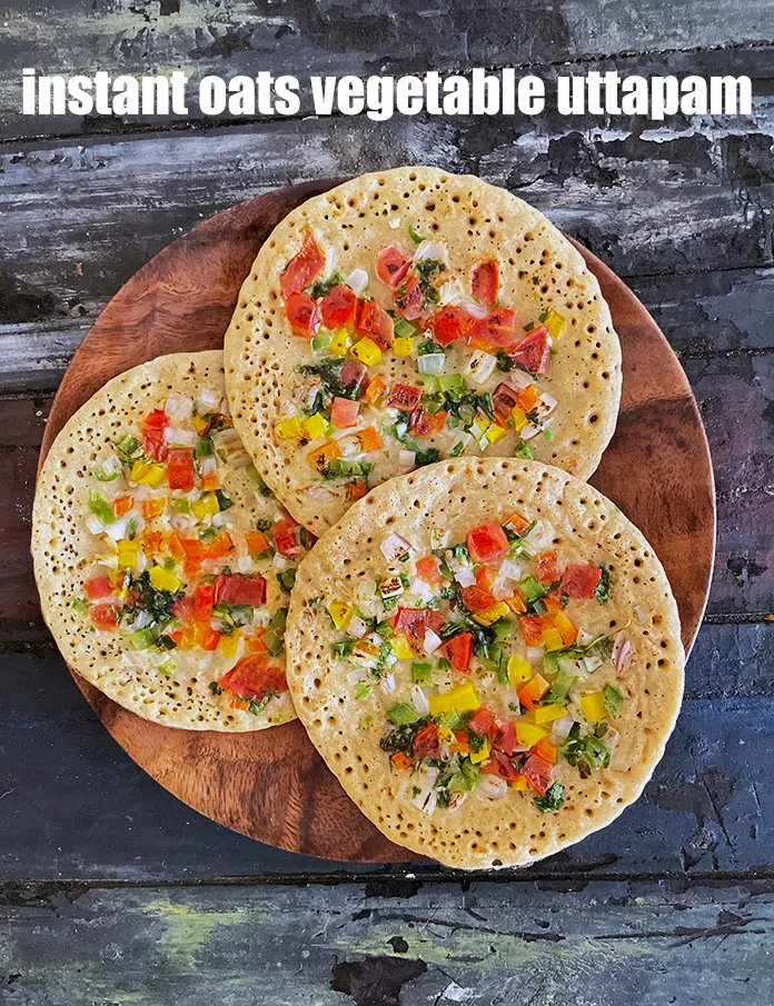 Step 40 – Serve <strong>oats uttapam | instant oats vegetable uttapam | healthy oats whole wheat uttapam |</strong>