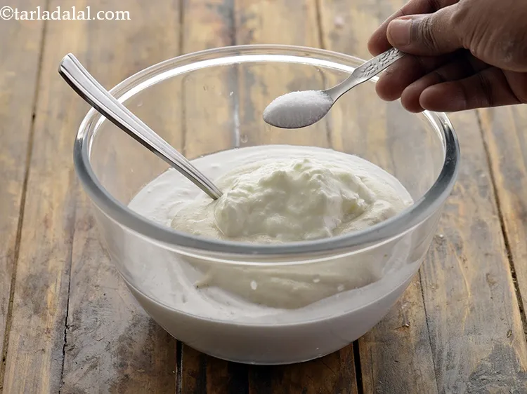 Step 18 – Add the curd and salt. While we have used fresh curd for this recipe, you …