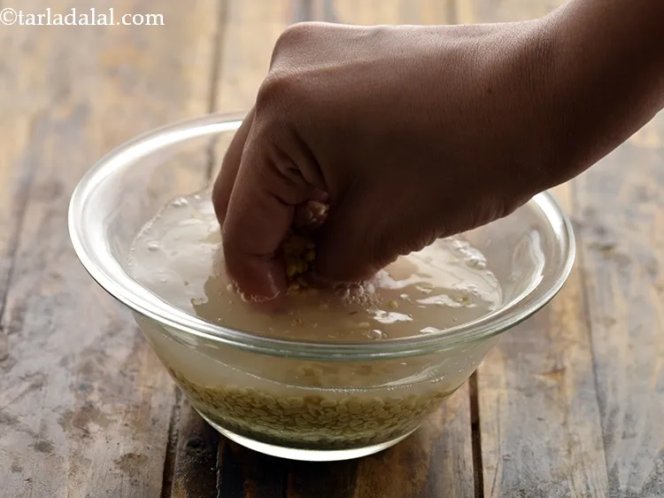 Step 9 – Clean and pick the urad dal and wash the urad dal thoroughly.