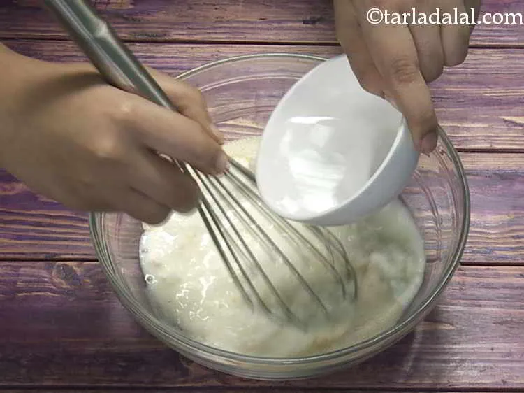 Step 5 – Using approximately 5 tbsp of water, mix well using a whisk. Ensure that no lumps …