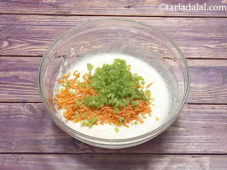 Step 7 – Add finely chopped capsicum. You can also skip adding vegetables and make plain appe with …