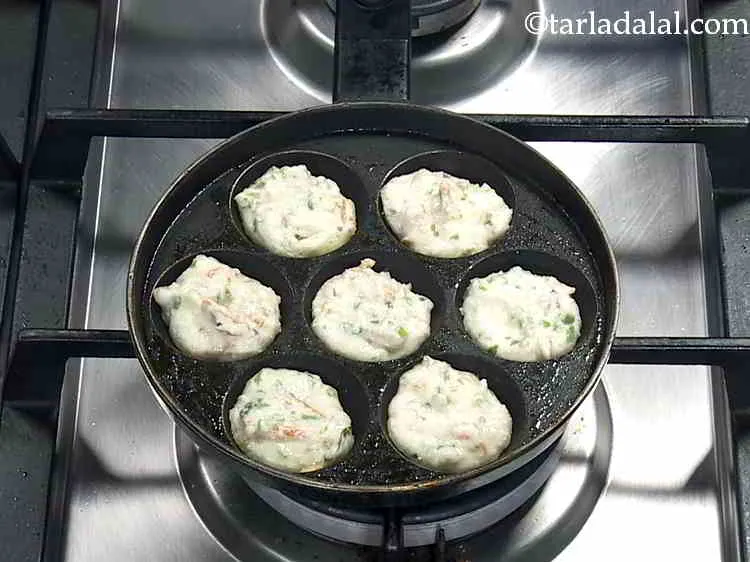 Step 15 – Pour 1 tbsp of the batter into each mould.