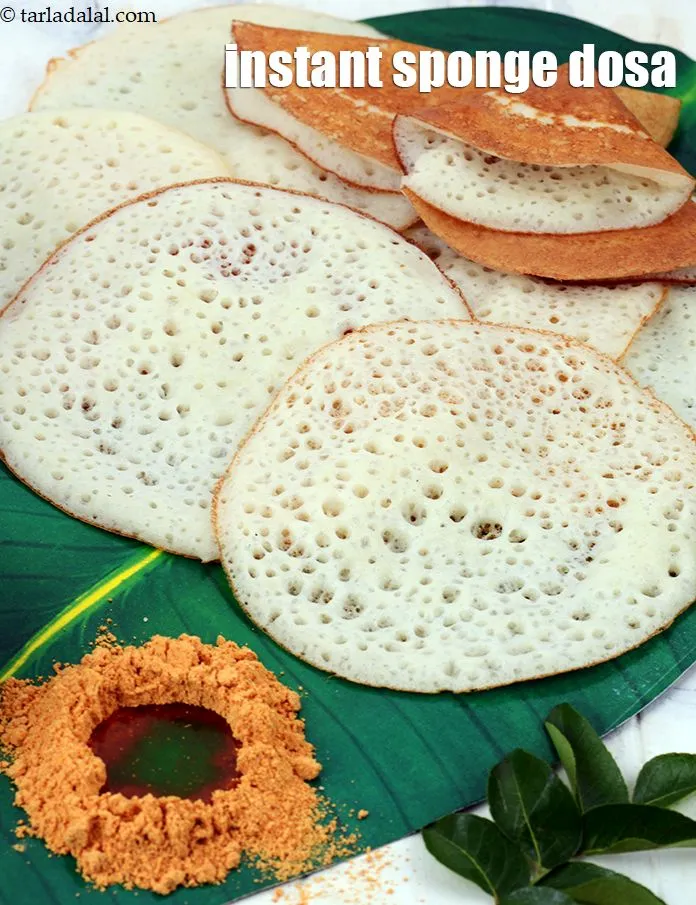 Step 18 – Serve<strong> instant rava set dosa | instant sponge dosa | no fermentation sponge dosa | …
