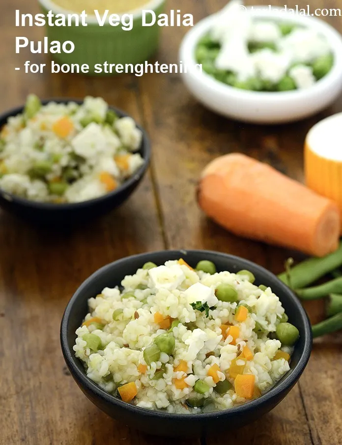 Step 22 – <strong>Instant&nbsp;Veg Dalia Pulao - for bone strenghtening.</strong>